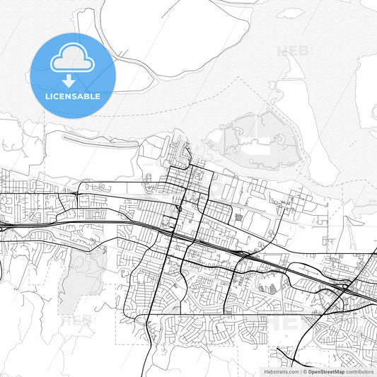 Vector PDF map of Pittsburg, California, United States