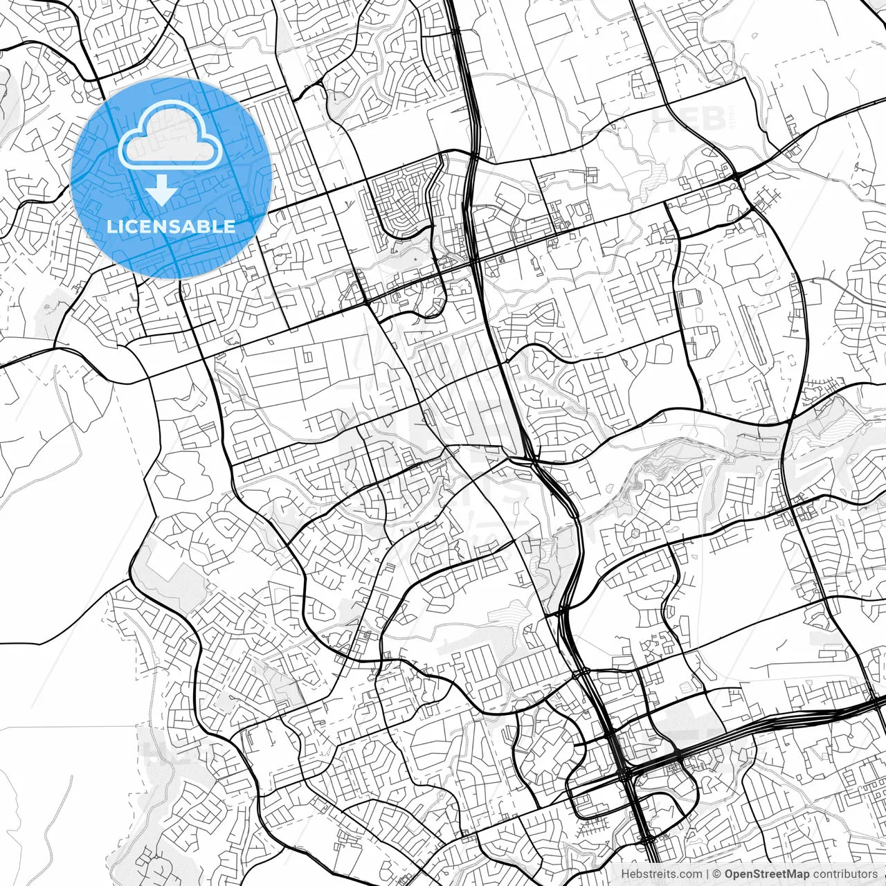 Vector PDF map of Cedar Park, Texas, United States