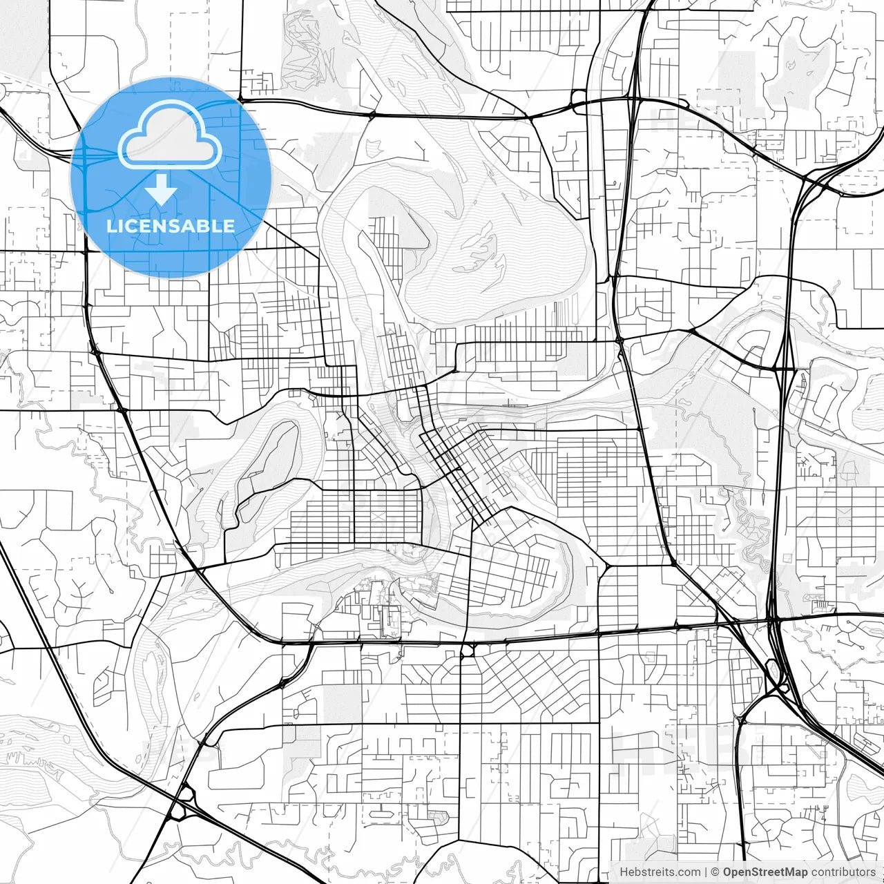 Vector PDF map of Eau Claire, Wisconsin, United States