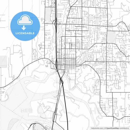 Vector PDF map of Marysville, Washington, United States
