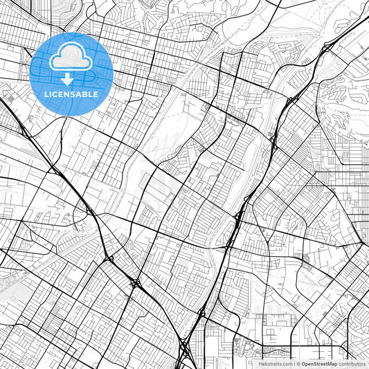 Vector PDF map of Pico Rivera, California, United States