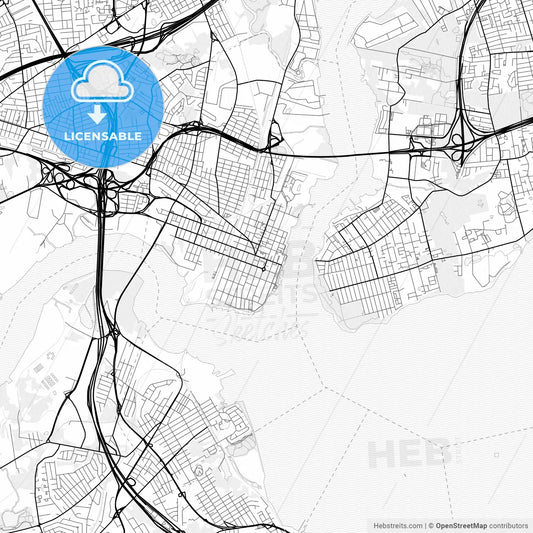 Vector PDF map of Perth Amboy, New Jersey, United States