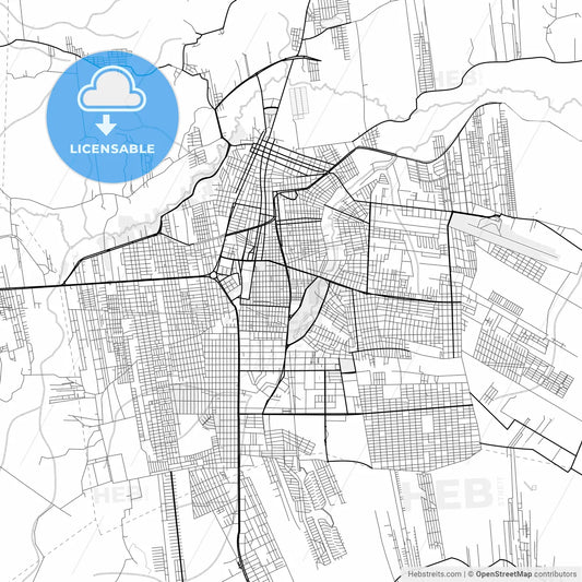 Vector PDF map of Juazeiro do Norte, Brazil