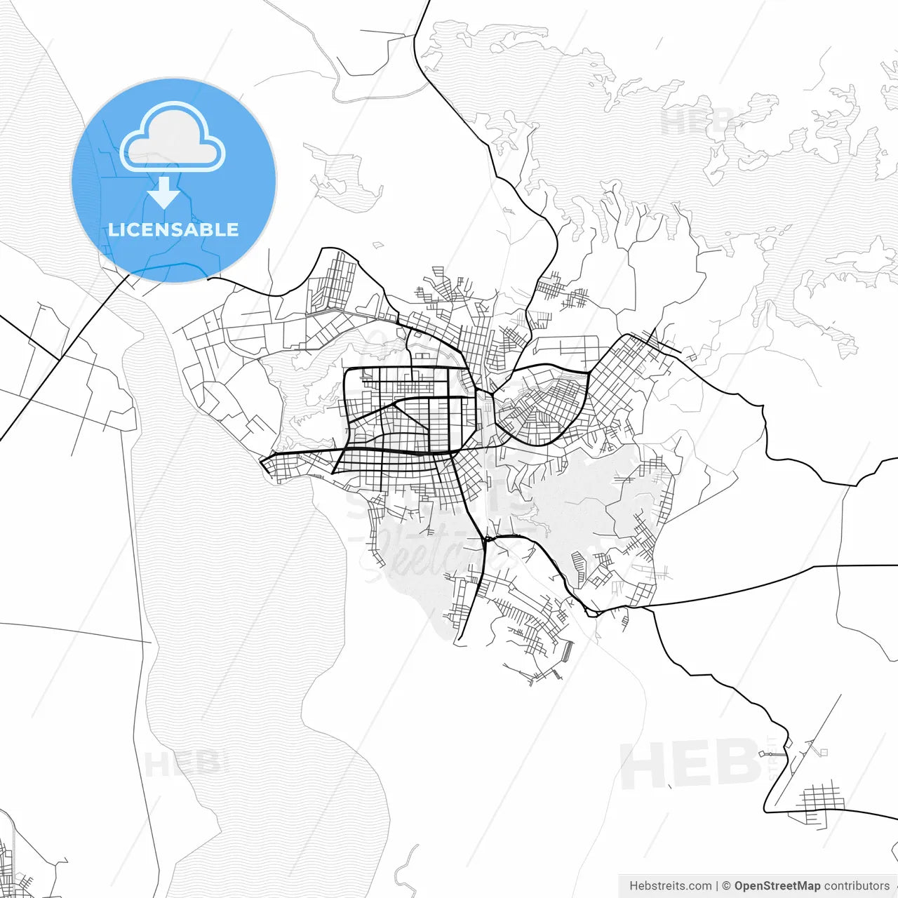 Vector PDF map of Barrancabermeja, Colombia