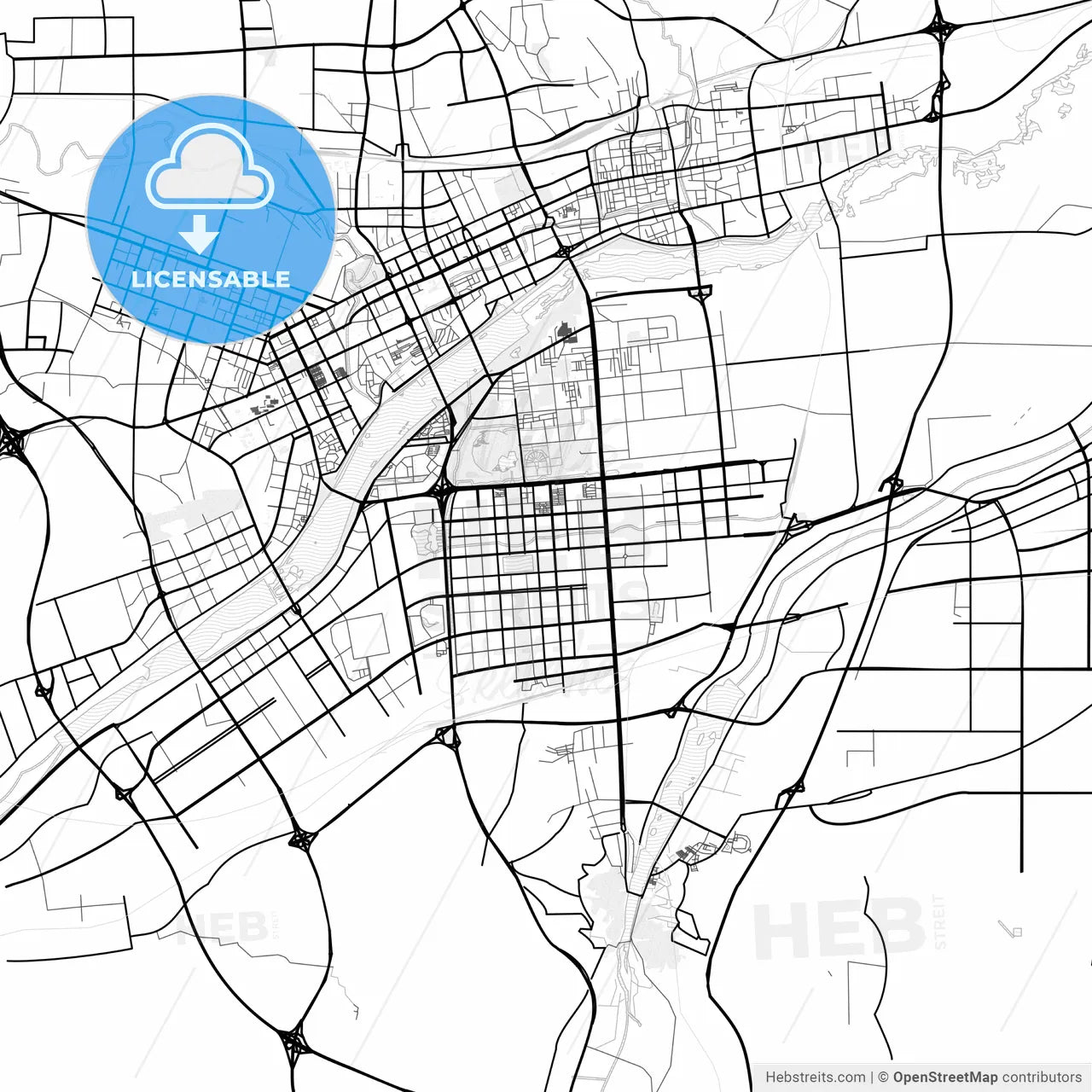 Vector PDF map of Luoyang, China