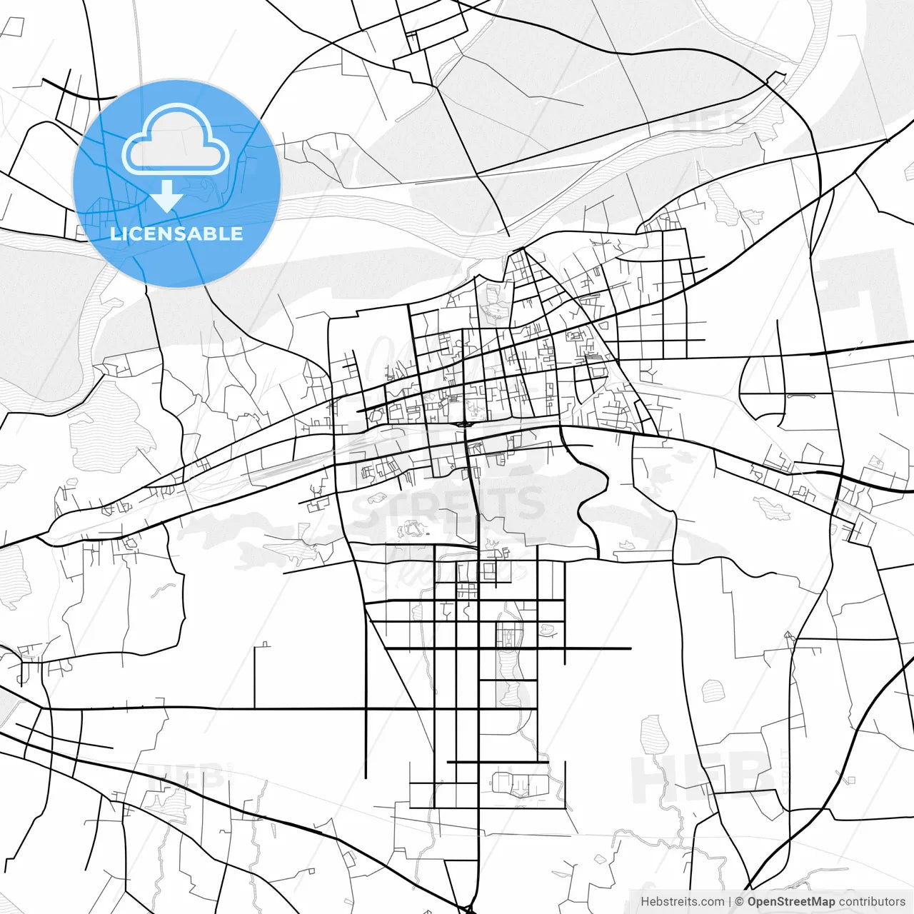 Vector PDF map of Huainan, China