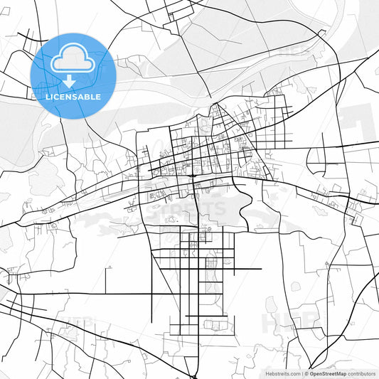 Vector PDF map of Huainan, China