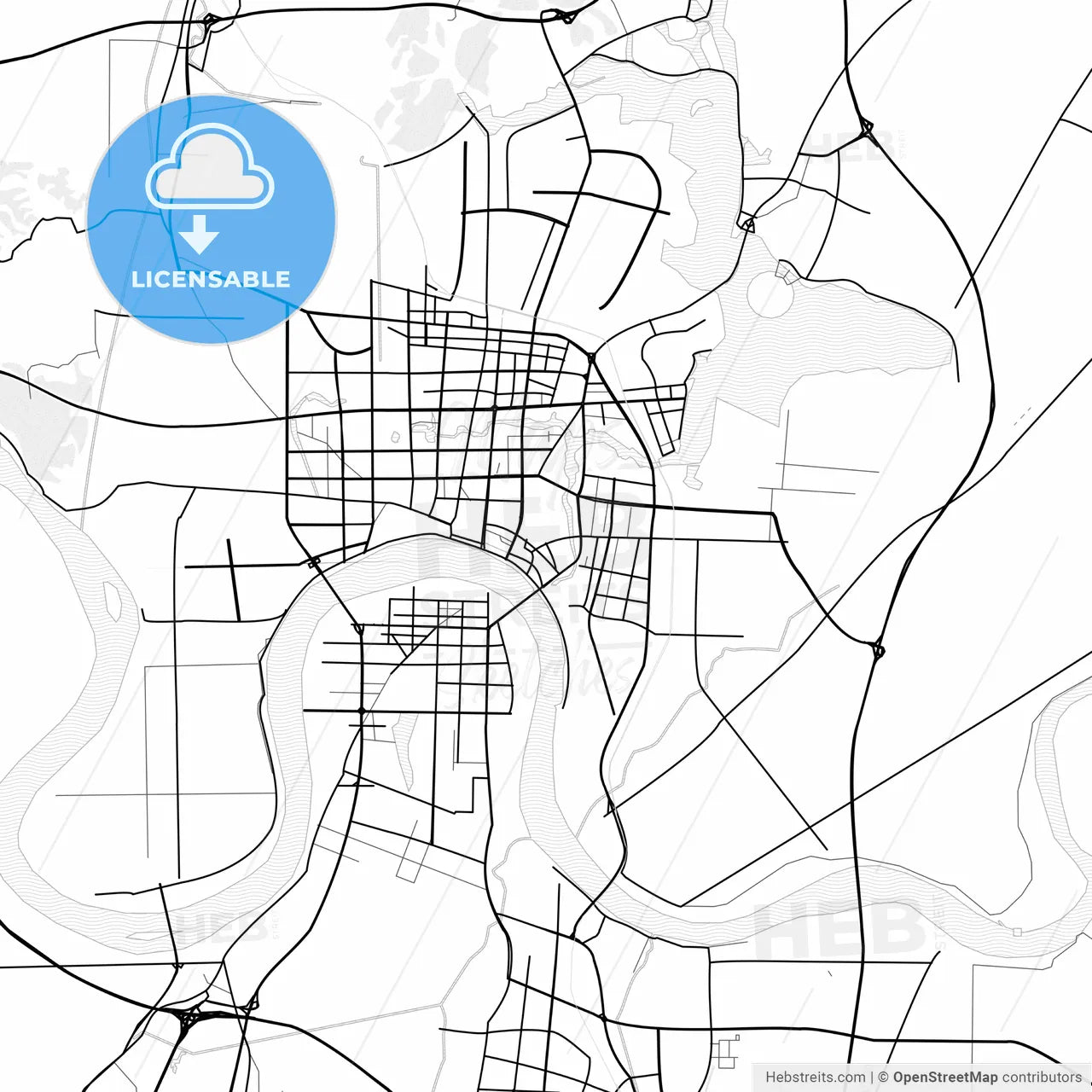 Vector PDF map of Changde, China