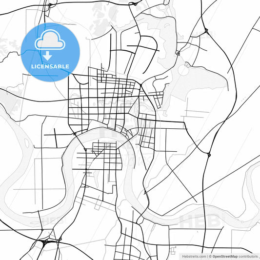 Vector PDF map of Changde, China