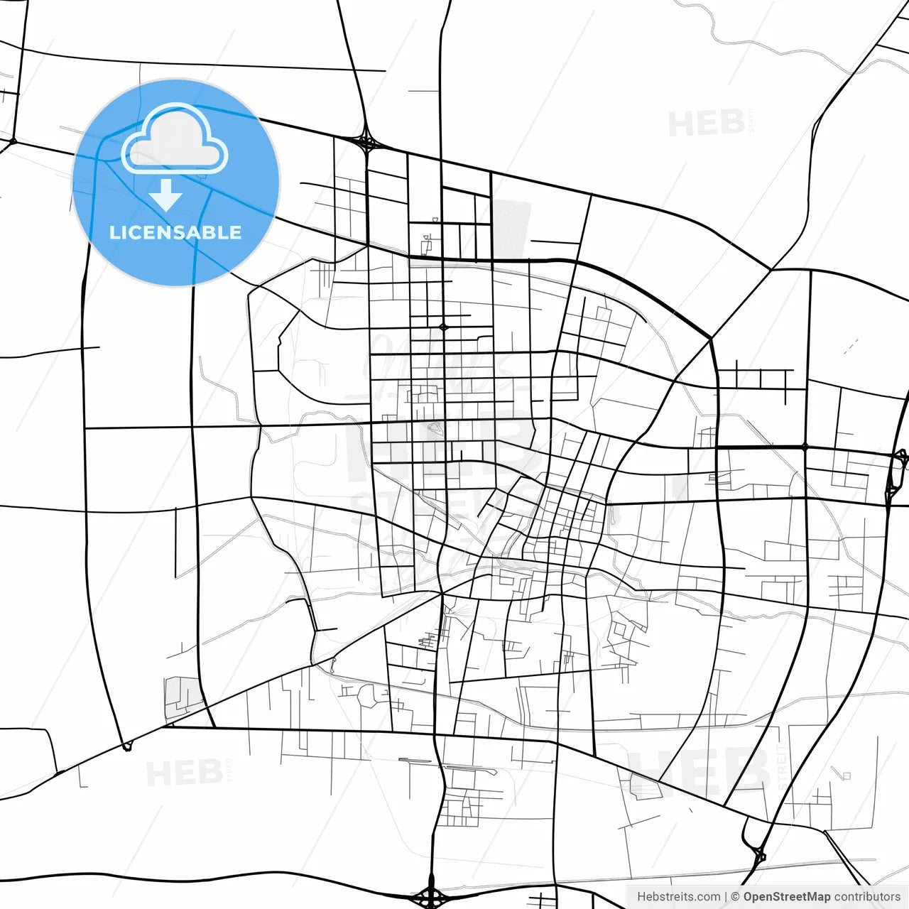 Vector PDF map of Baoding, China