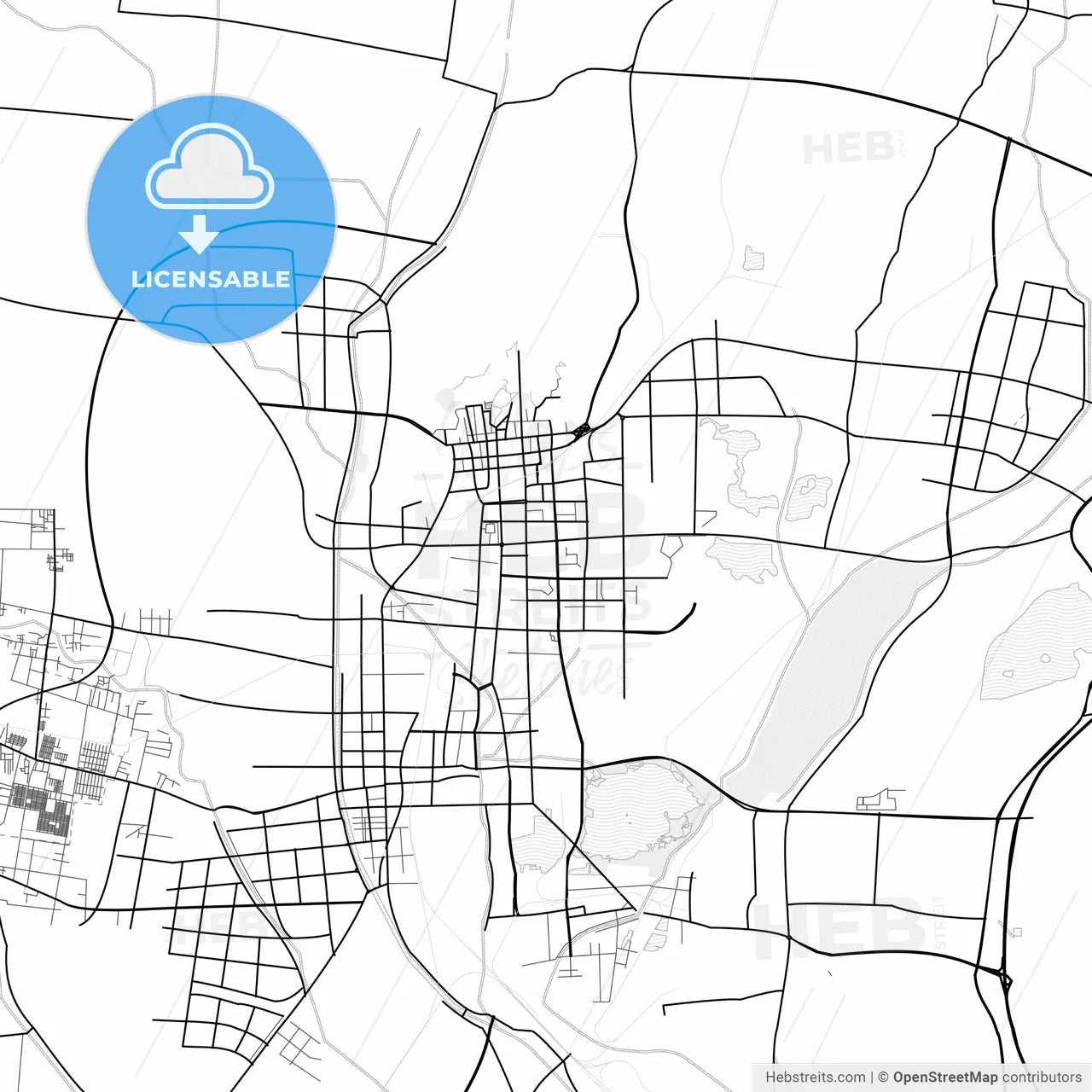 Vector PDF map of Huaibei, China