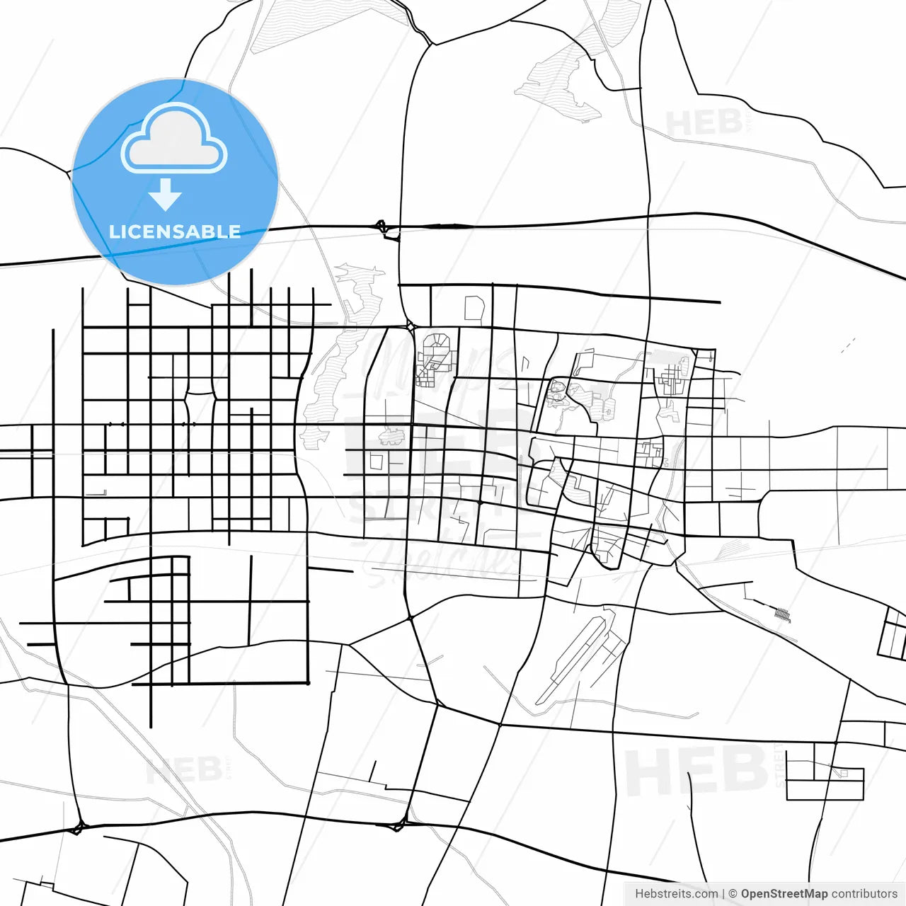 Vector PDF map of Kaifeng, China