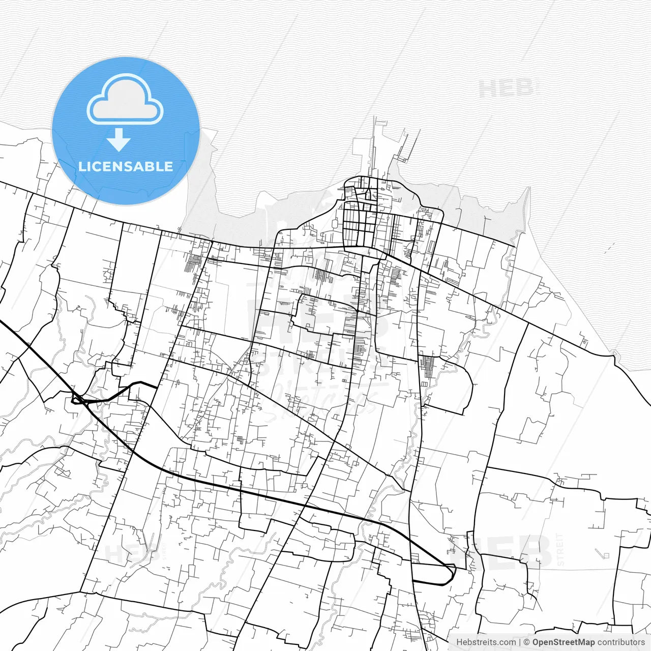 Vector PDF map of Probolinggo, Indonesia