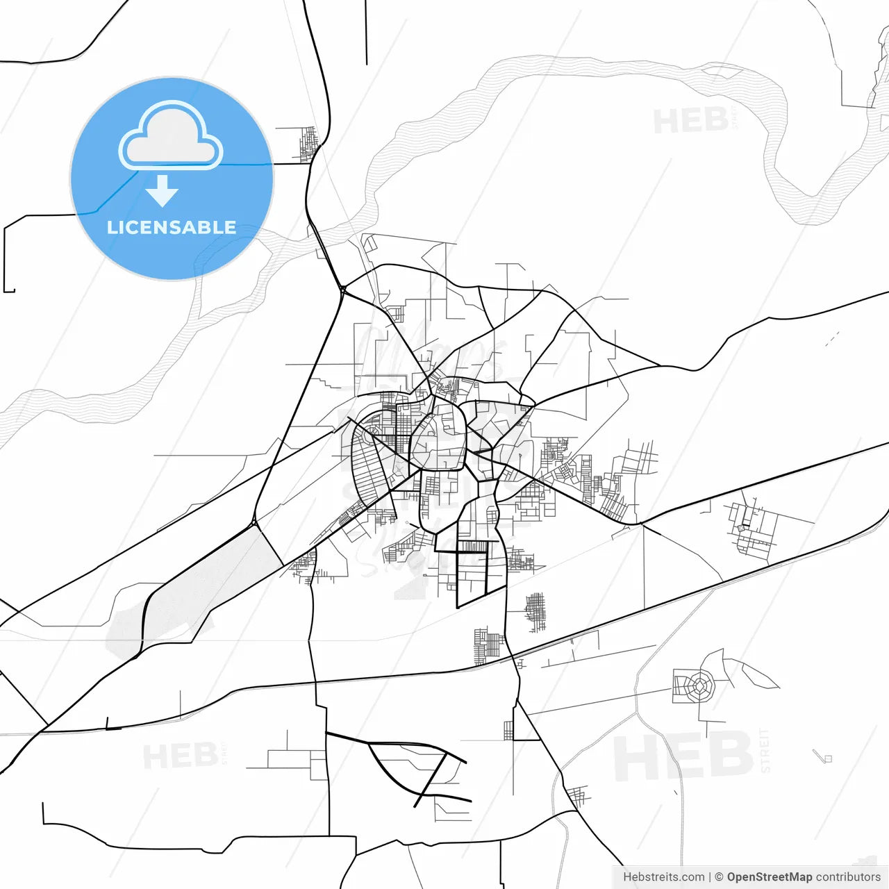 Vector PDF map of Bahawalpur, Pakistan