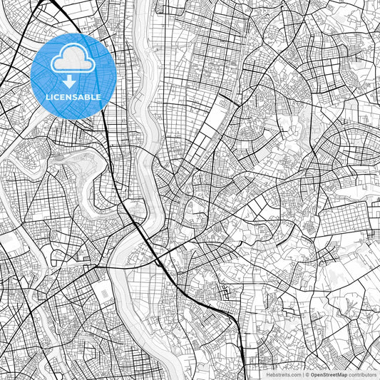 Vector PDF map of Matsudo, Japan