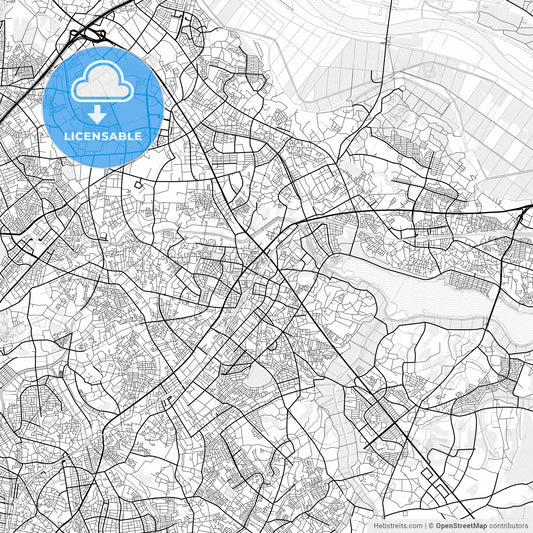 Vector PDF map of Kashiwa, Japan