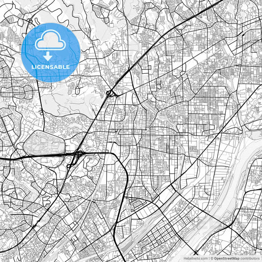 Vector PDF map of Ibaraki, Japan