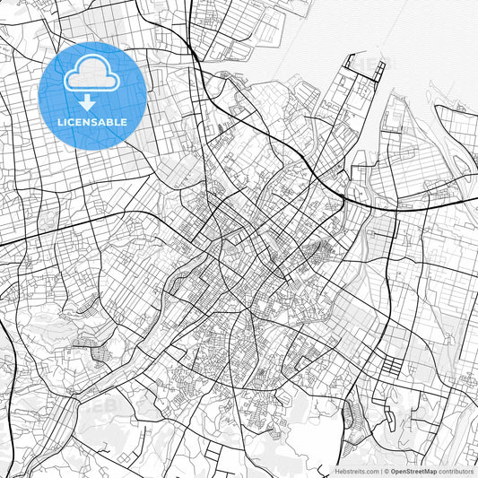 Vector PDF map of Matsusaka, Japan