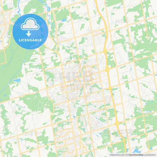 Empty vector map of Newmarket, Ontario, Canada