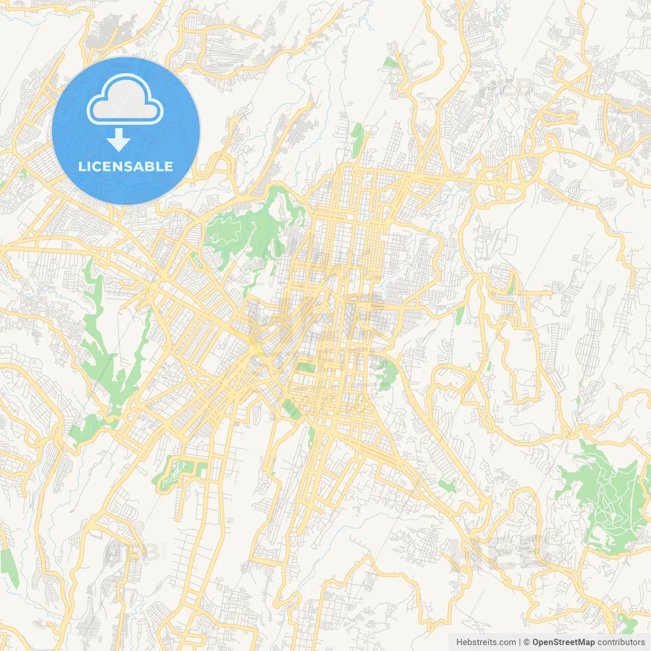 Empty vector map of Guatemala City, Guatemala, Guatemala