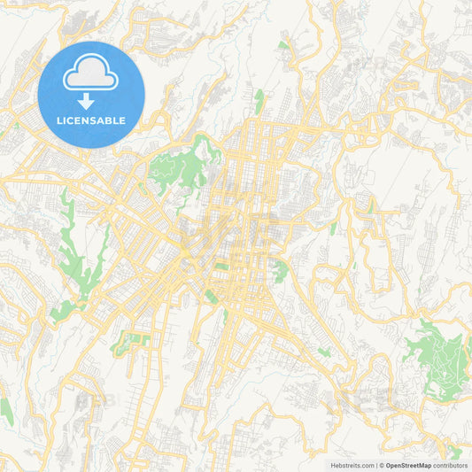 Empty vector map of Guatemala City, Guatemala, Guatemala