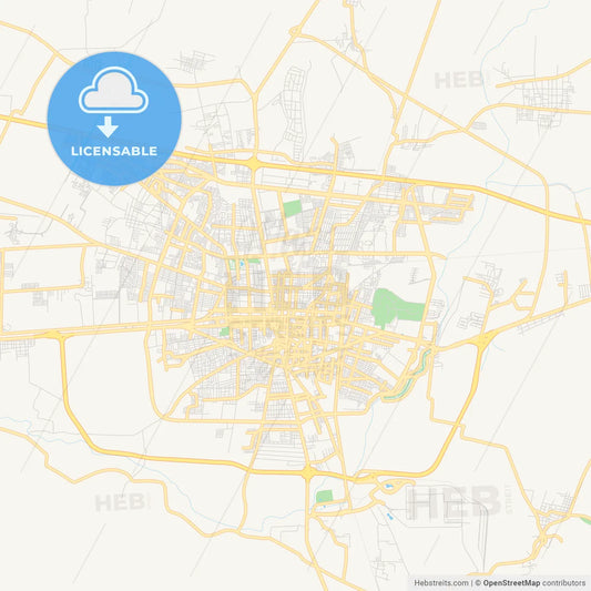Empty vector map of Celaya, Guanajuato, Mexico