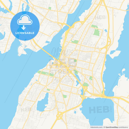Empty vector map of Fall River, Massachusetts, USA