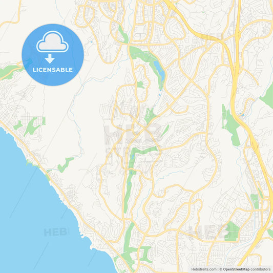 Empty vector map of Laguna Niguel, California, USA