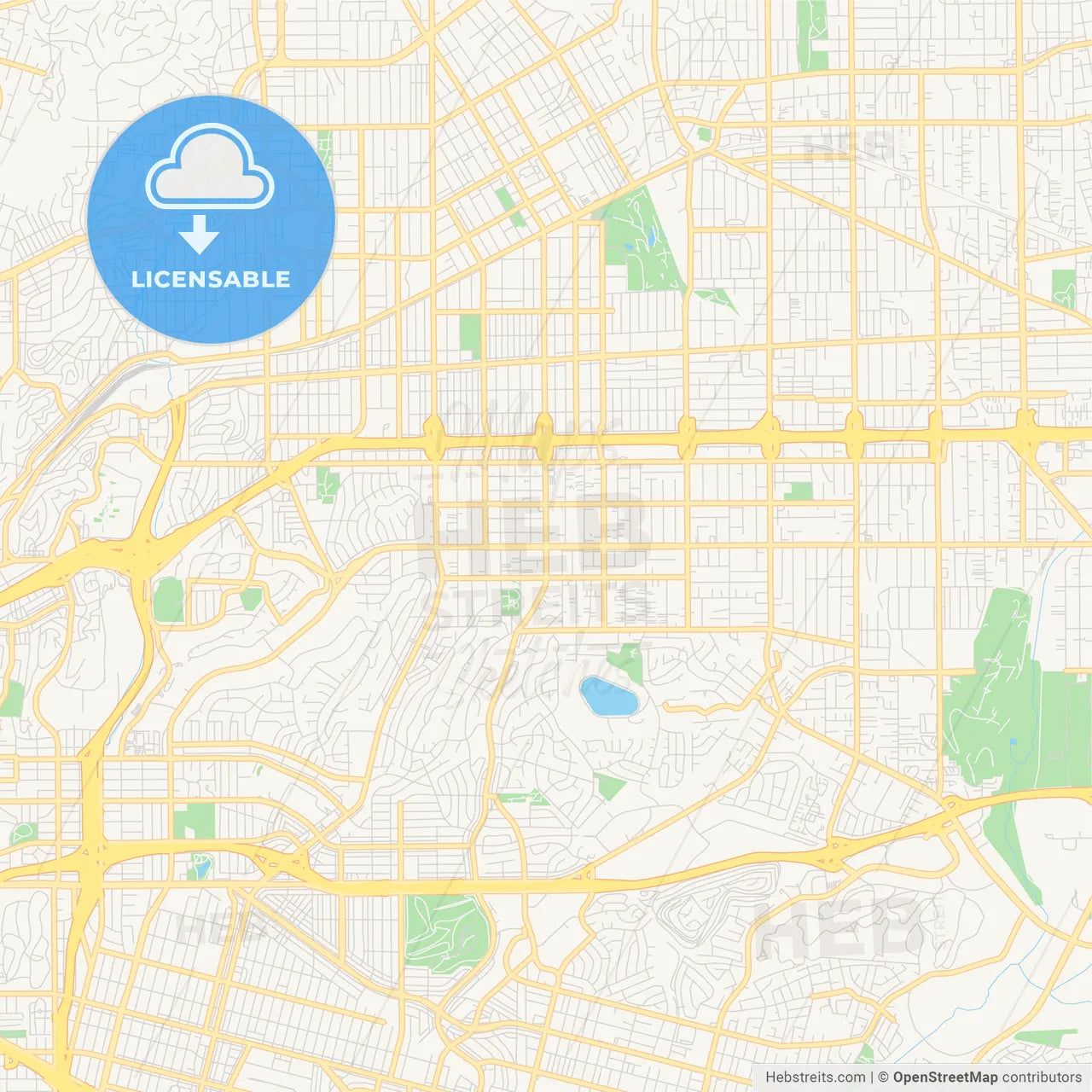 Empty vector map of Monterey Park, California, USA