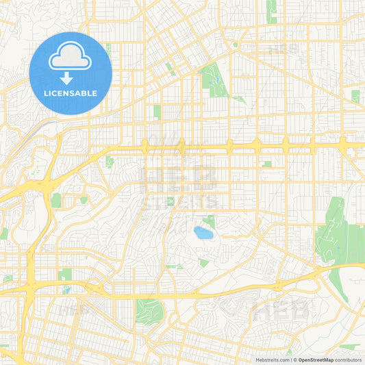 Empty vector map of Monterey Park, California, USA