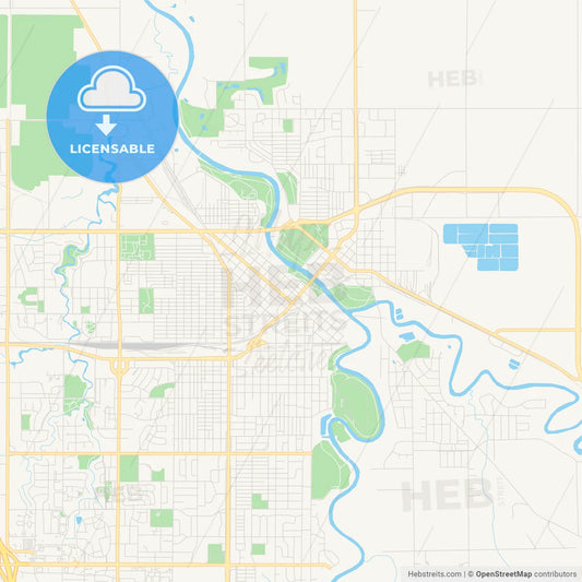 Empty vector map of Grand Forks, North Dakota, USA