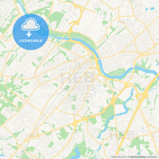 Empty vector map of New Brunswick, New Jersey, USA