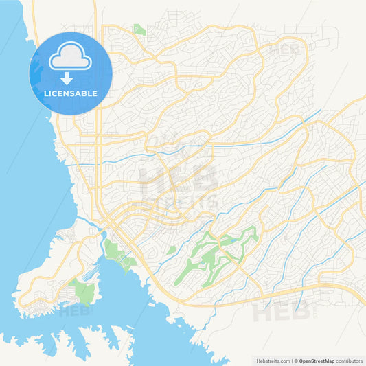 Empty vector map of Lake Havasu City, Arizona, United States of America