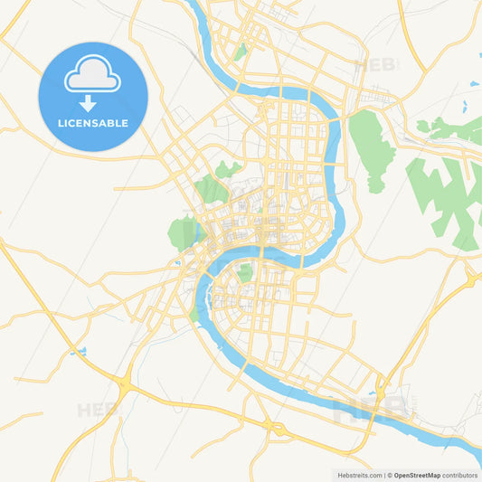Printable street map of Jilin City, China