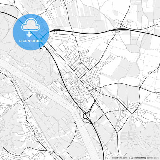 Vector PDF map of Korneuburg, Austria