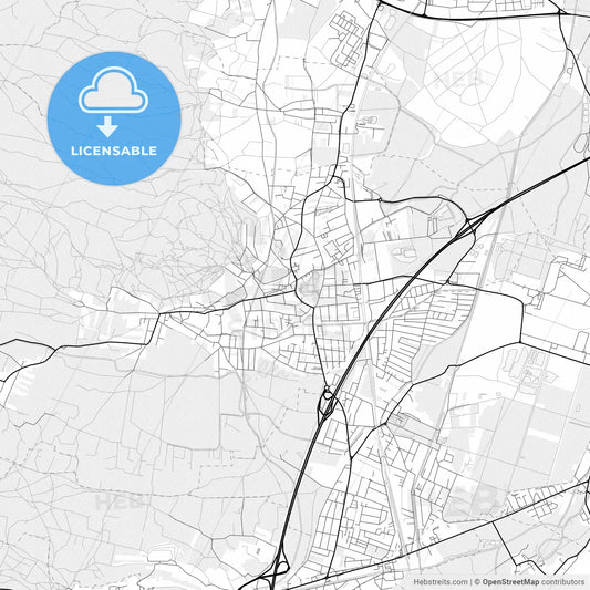 Vector PDF map of Bad Vöslau, Austria