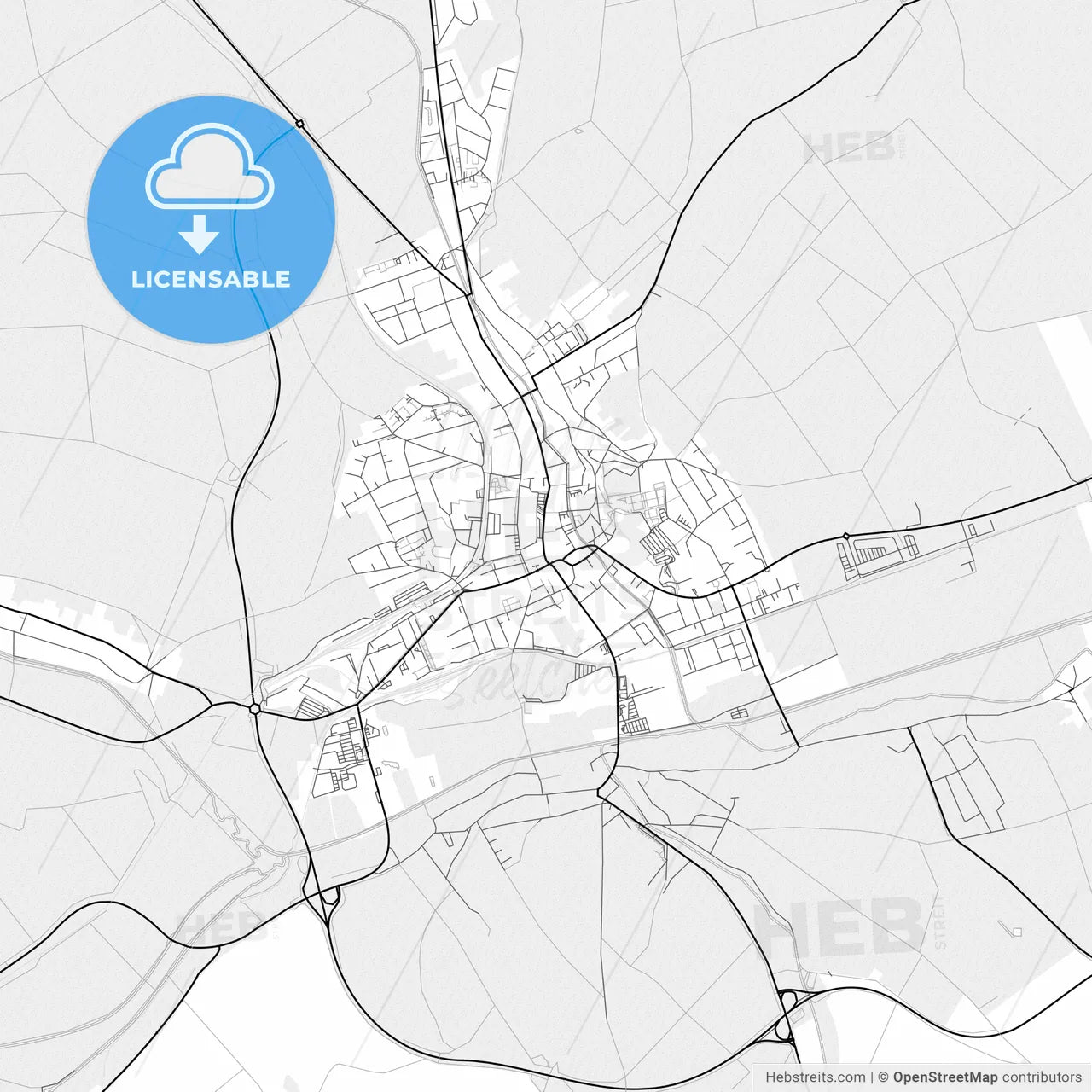 Vector PDF map of Mistelbach, Austria