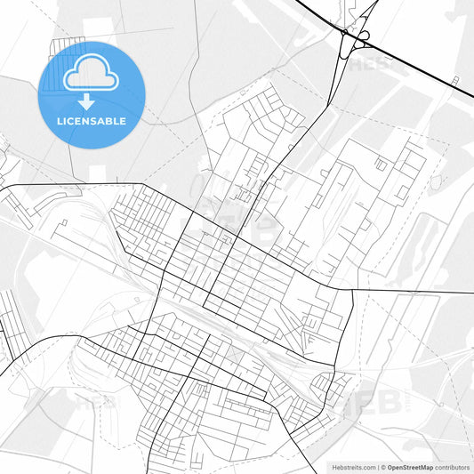 Vector PDF map of Asipovichy, Belarus