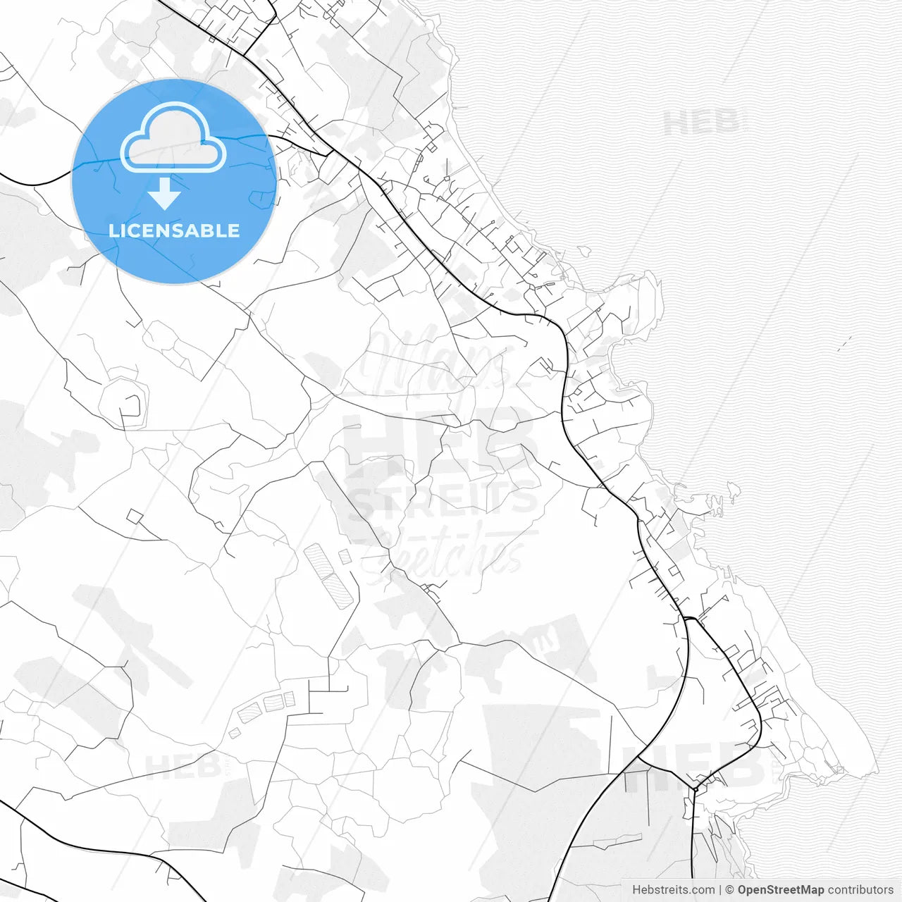 Vector PDF map of Protaras  , Cyprus