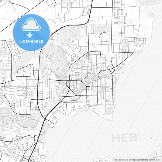 Vector PDF map of Fredericia, Denmark