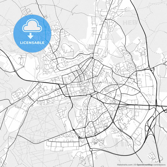Vector PDF map of Évreux, France