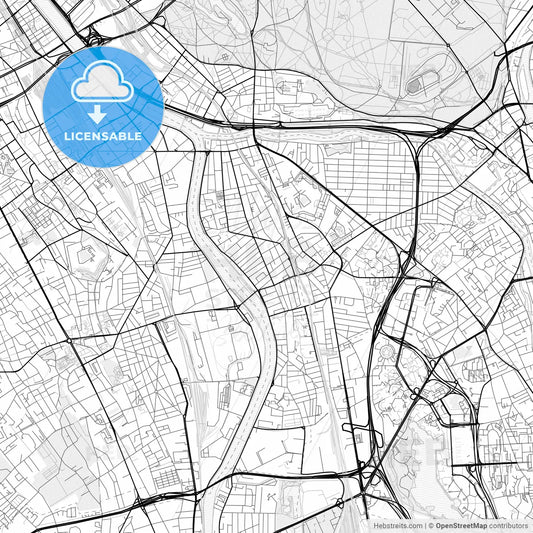 Vector PDF map of Alfortville, France