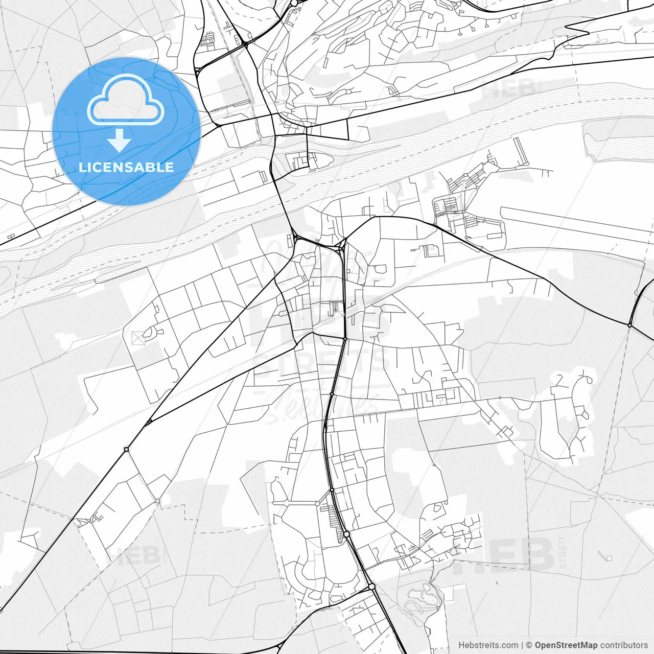Vector PDF map of Les Mureaux, France