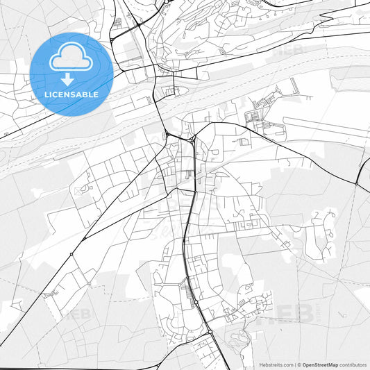 Vector PDF map of Les Mureaux, France