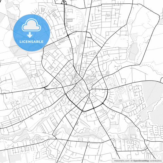 Vector PDF map of Neumunster, Germany