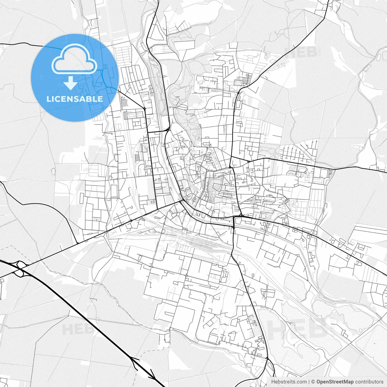 Vector PDF map of Nordhausen, Germany