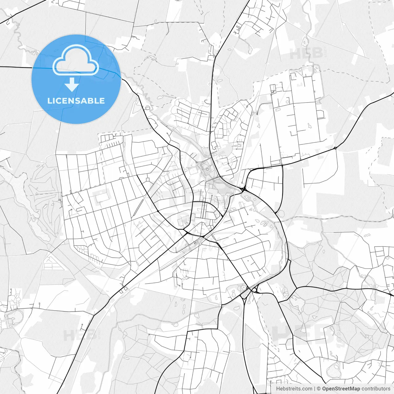 Vector PDF map of Ahrensburg, Germany