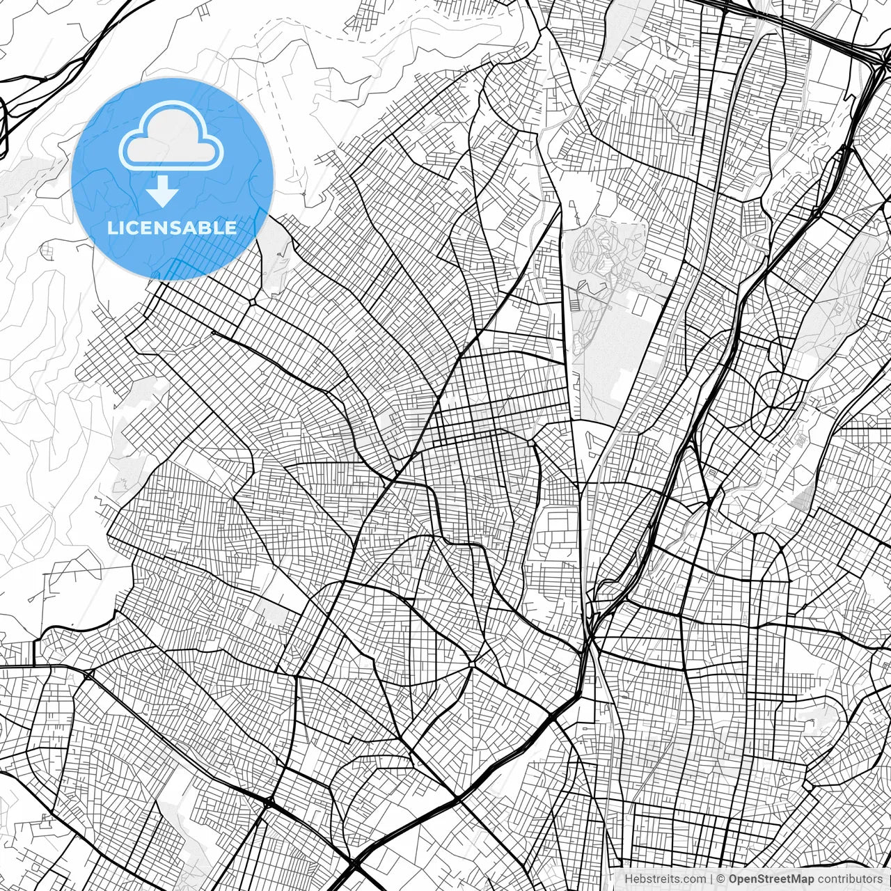Vector PDF map of Ilio, Greece
