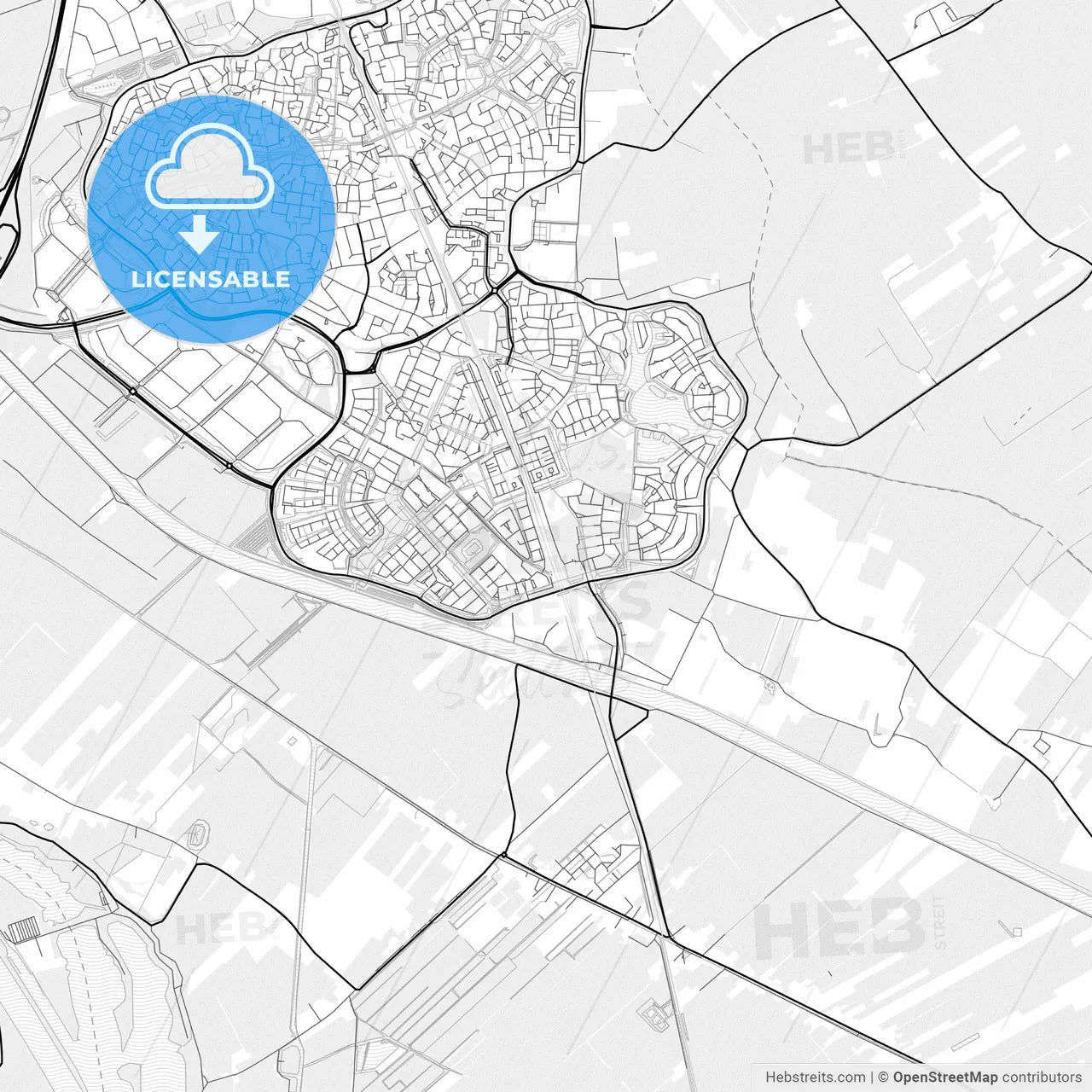 Vector PDF map of Houten, Netherlands