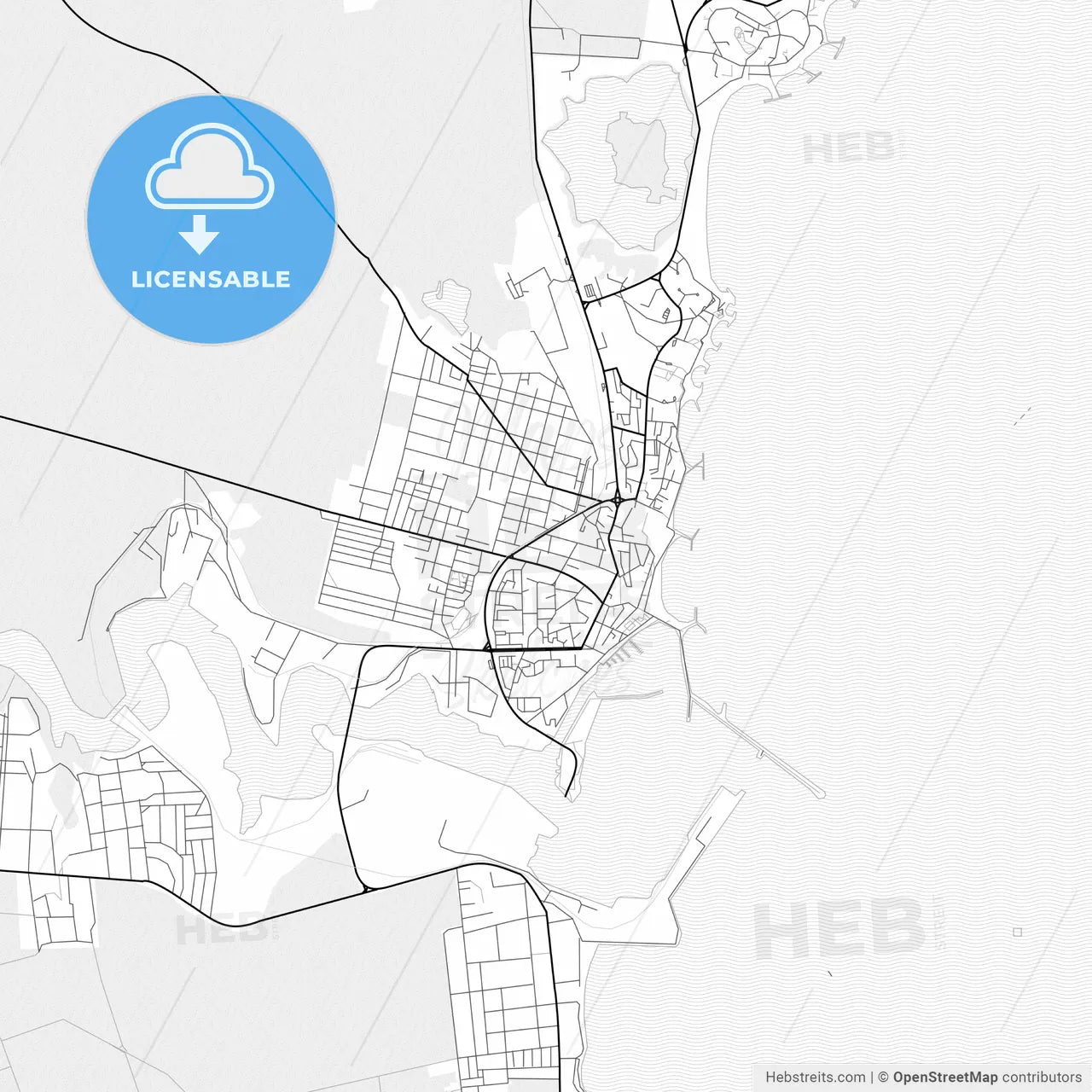 Vector PDF map of Mangalia, Romania